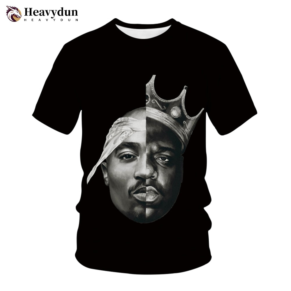 2Pac T-shirt Rapper Star Tupac 3D Print Streetwear Men Women Casual O-Neck T Shirt Rap Singer Hip Hop Music Tshirt Tops Clothing