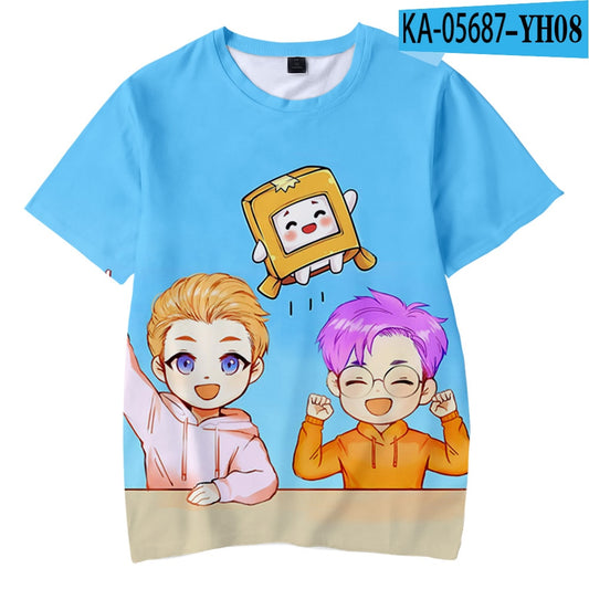 Lankybox 3D Prints Children T-shirts Fashion Summer Boys Girls Short Sleeve Tshirt Hot Sale Kids Casual Streetwear Clothes