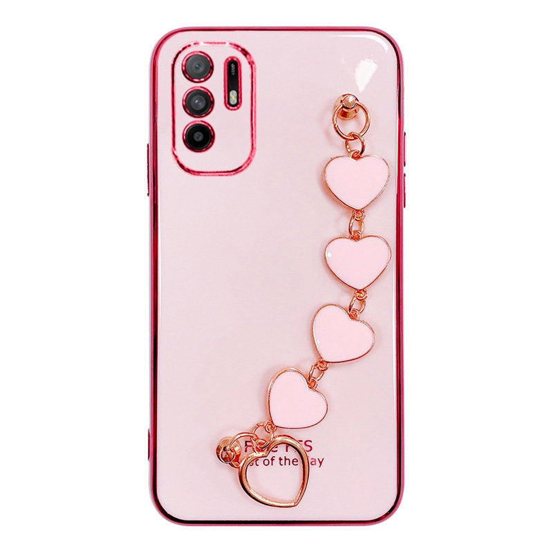 For Redmi Note11 Case Luxury Electroplated Heart Bracelet Holder Cases For Redmi Note 10 10S 10Pro 9S 9T 8Pro 8T 7 7A 8A 9 9A 9C