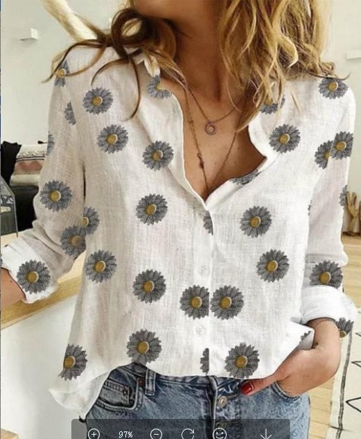 Leisure White Yellow Shirts Button Lapel Cardigan Top Lady Loose Long Sleeve Oversized Shirt Womens Blouses Autumn Blusas Mujer