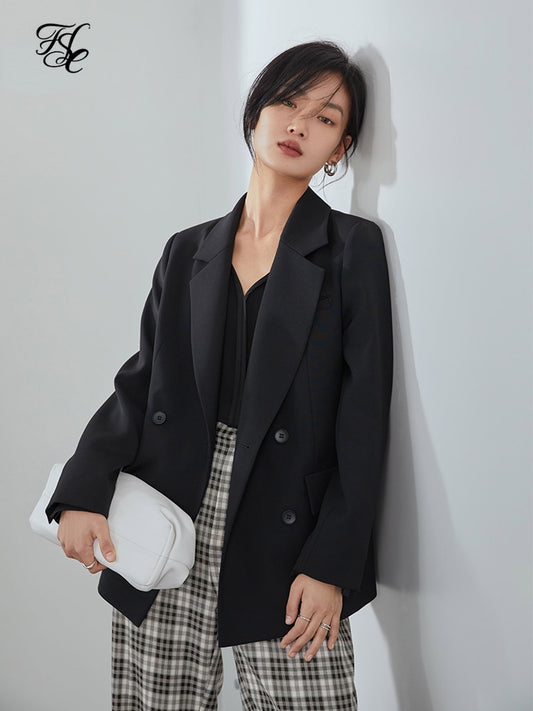 FSLE Office Ladies Casual White Blazer Women Spring Black Oversized Blazer Jacket Female Elegant Business Short Green Coat