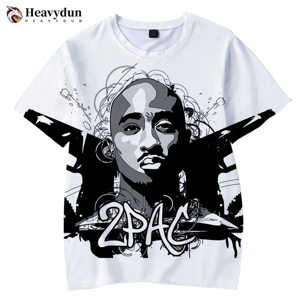 2Pac T-shirt Rapper Star Tupac 3D Print Streetwear Men Women Casual O-Neck T Shirt Rap Singer Hip Hop Music Tshirt Tops Clothing