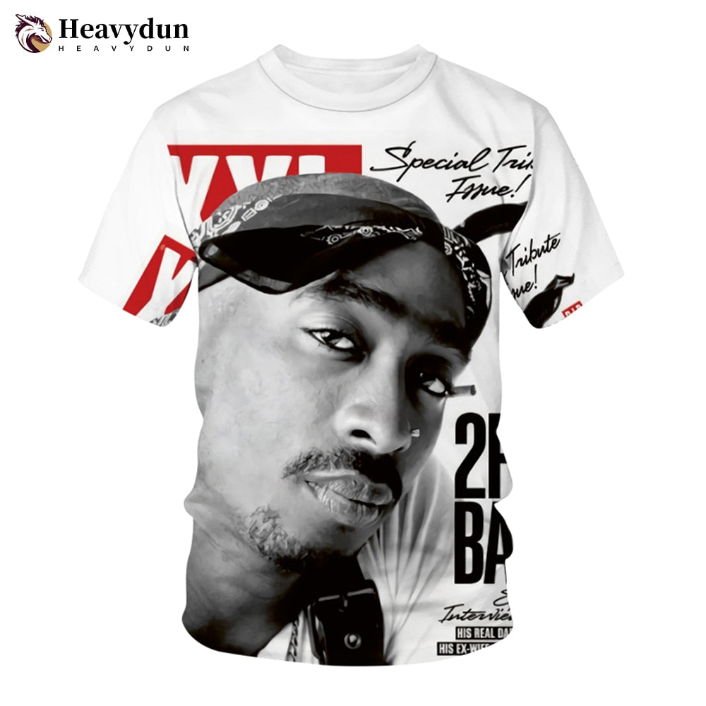 2Pac T-shirt Rapper Star Tupac 3D Print Streetwear Men Women Casual O-Neck T Shirt Rap Singer Hip Hop Music Tshirt Tops Clothing