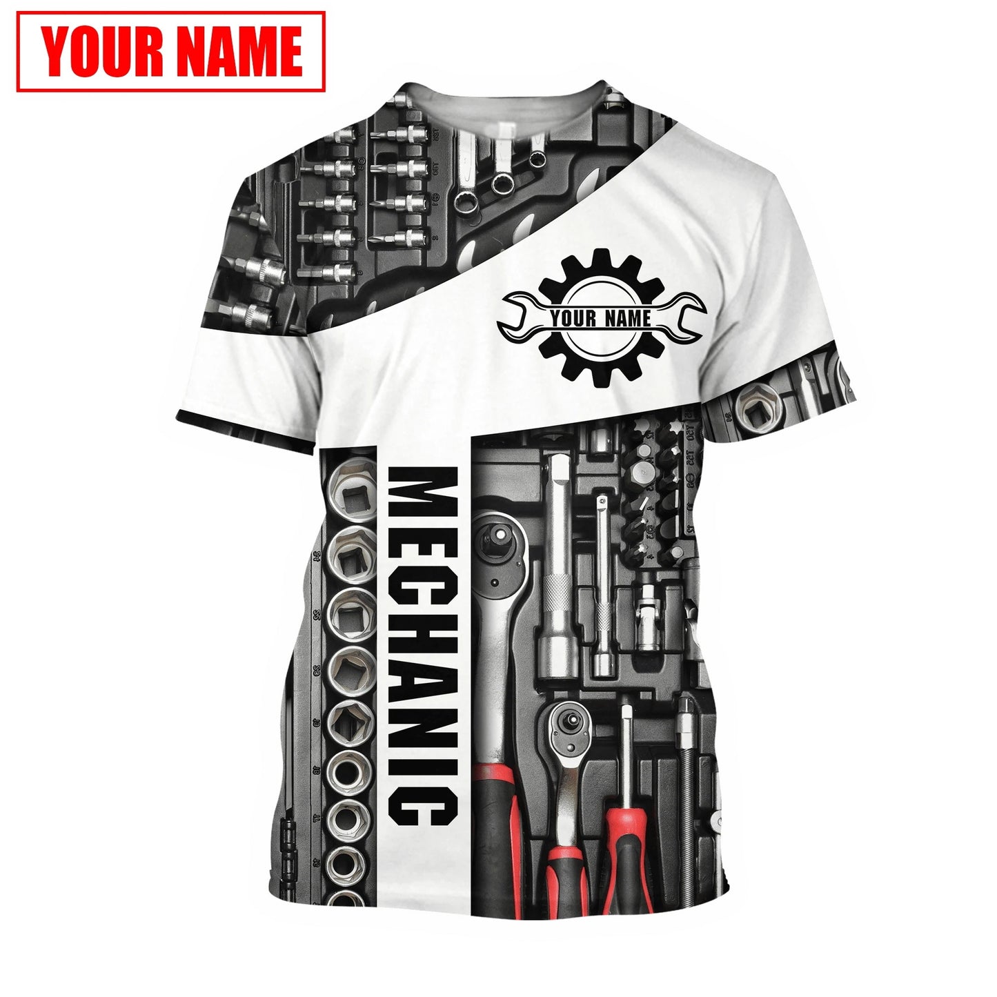 summer Fashion mens t shirt Personalized Name Mechanic 3D All over Printed Unisex Tshirt street Casual sports T-shirt DW47