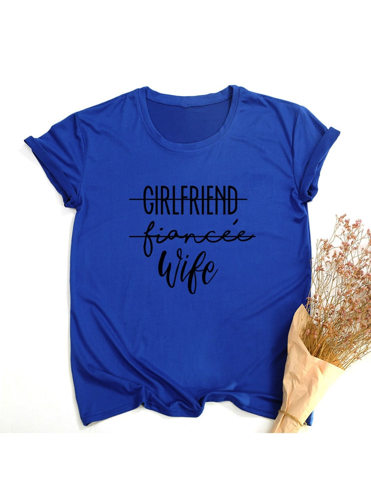 Girlfriend Fiance Wife T-Shirt Future Mrs Tumblr Tee Engagement Gift Fiance Shirt Bachelorette Party Tops Trendy Casual Tshirts