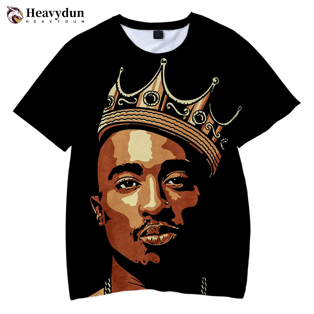 2Pac T-shirt Rapper Star Tupac 3D Print Streetwear Men Women Casual O-Neck T Shirt Rap Singer Hip Hop Music Tshirt Tops Clothing