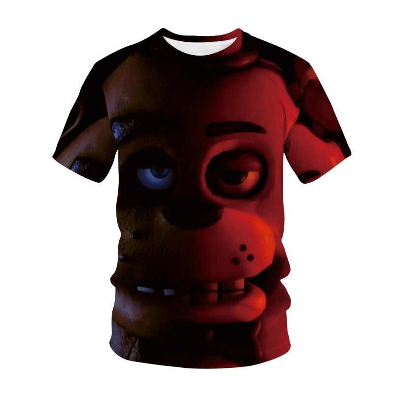 Five Night At Freddy T-shirt Horror Game FNAF 3D Print Streetwear Men Women Fashion T Shirt Children Tshirt Kids Boy Girl Tops