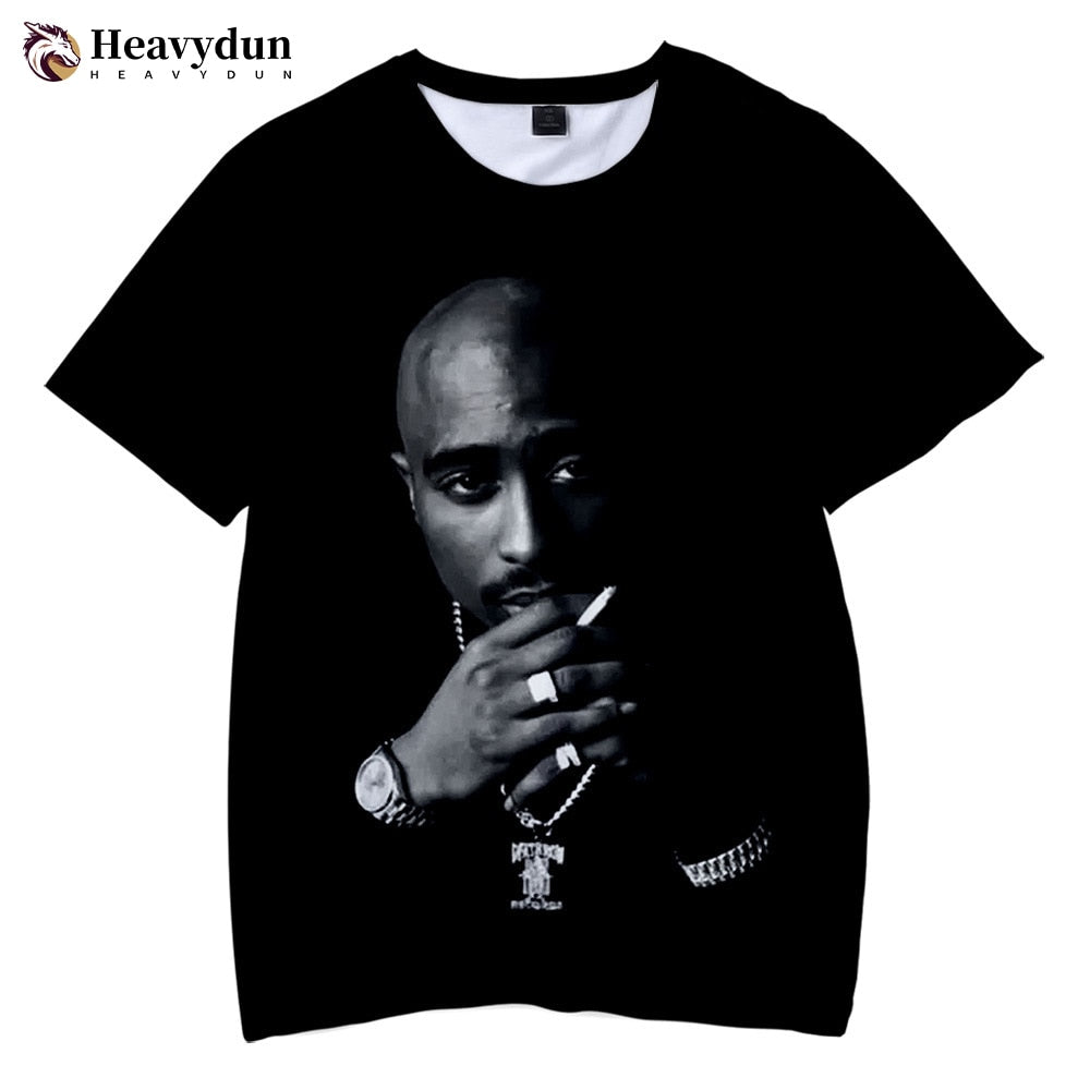 2Pac T-shirt Rapper Star Tupac 3D Print Streetwear Men Women Casual O-Neck T Shirt Rap Singer Hip Hop Music Tshirt Tops Clothing