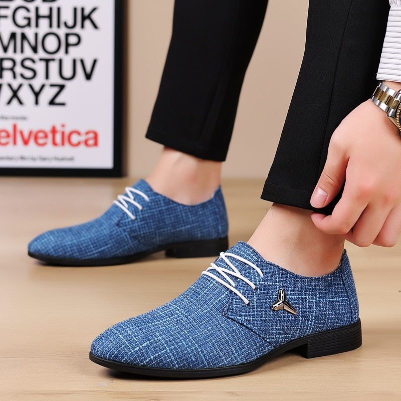 Men's Plus Size Shoes Breathable Pointed Linen Canvas Dress Shoes for Men Business Casual Shoes Male Beijing Old Cloth Footwear