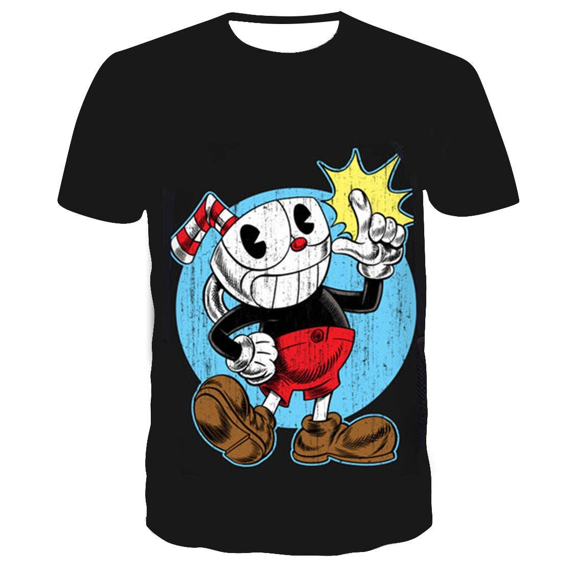 3D Cuphead Mugman Game Kids T-Shirt Print Girls Boys Children Tops Kids Clothes Baby Tshirts Teen Clothing T-shirt