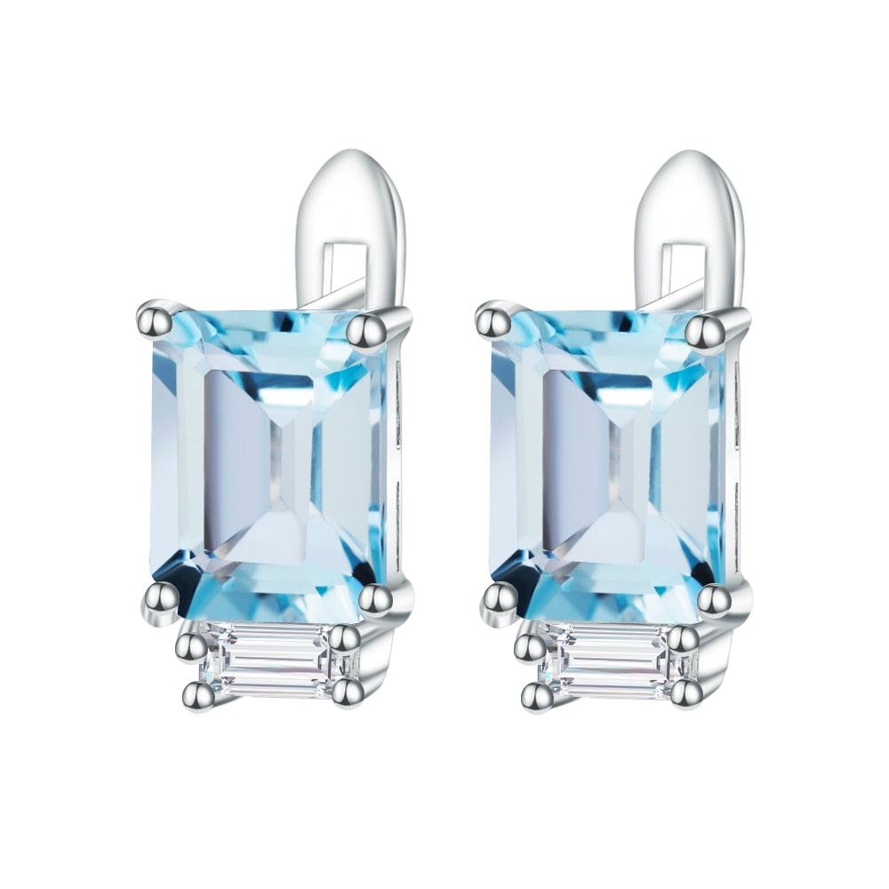 Gem&#39;s Ballet Natural Sky Blue Topaz 585 14K 10K 18K Gold 925 Silver Earrings Gemstones Earrings For Women Gift Wedding