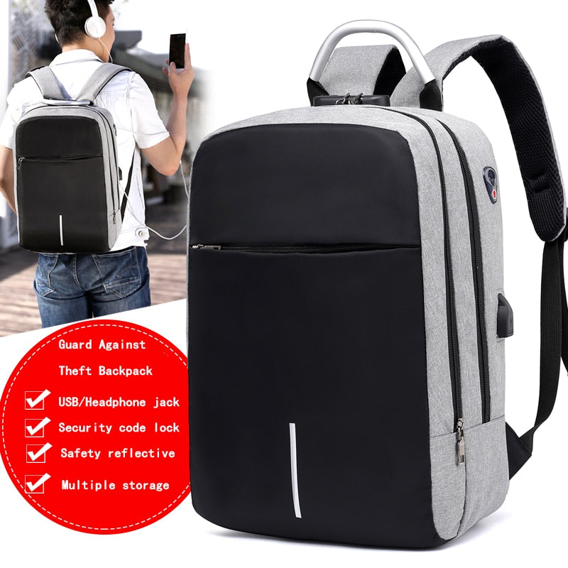 OUBDAR Men Multifunction Anti Theft Backpack 15.6" Inch Laptop Usb Charging Backpacks Waterproof Schoolbag Business Travel Bags