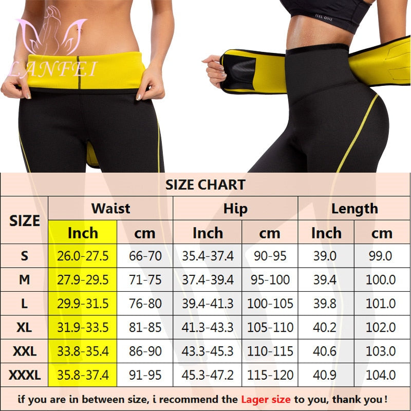 LANFEI Women Sauna Weight Loss Slimming Neoprene Pants Hot Thermo Waist Trainer control belt Sweat Leggings Body Shaper Panties