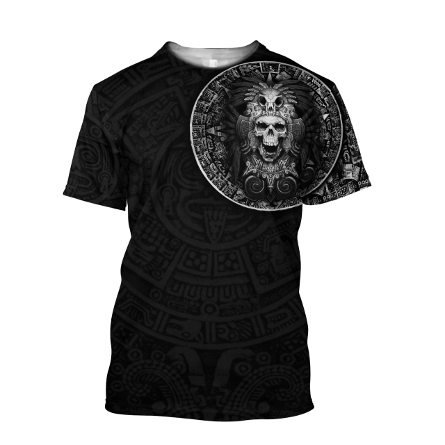 2022 Streetwear Fashion T-shirt Men&#39;s Short-sleeved Loose T-shirt Aztec Mexico Tattoo 3D Printing Slim Round Neck Tshirt Men