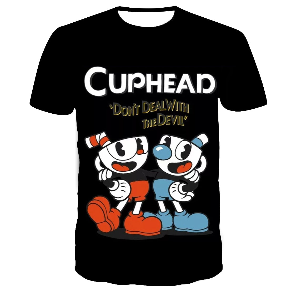 3D Cuphead Mugman Game Kids T-Shirt Print Girls Boys Children Tops Kids Clothes Baby Tshirts Teen Clothing T-shirt