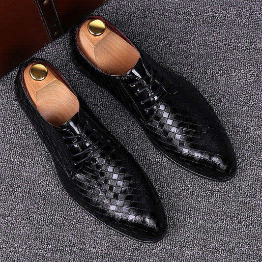 Formal Leather Shoes Men Dress Business Shoes Male Geometric Red Oxfords Party Wedding Casual Men's Flats Chaussure Homme88