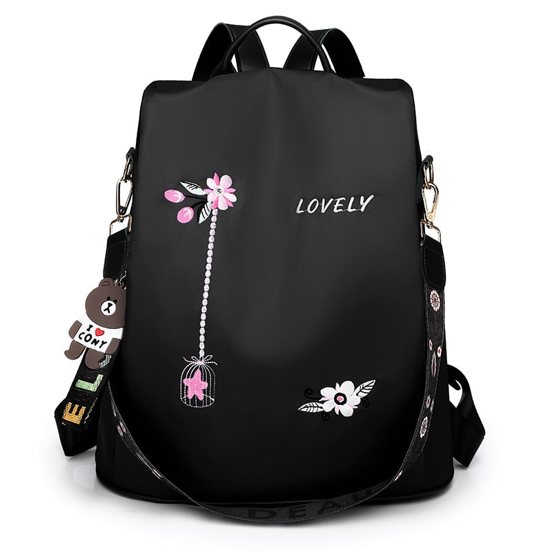 NEW Fashion Anti Theft Women Backpack Durable Fabric Oxford School Bag Pretty Style Girls School Backpack Female Travel Backpack