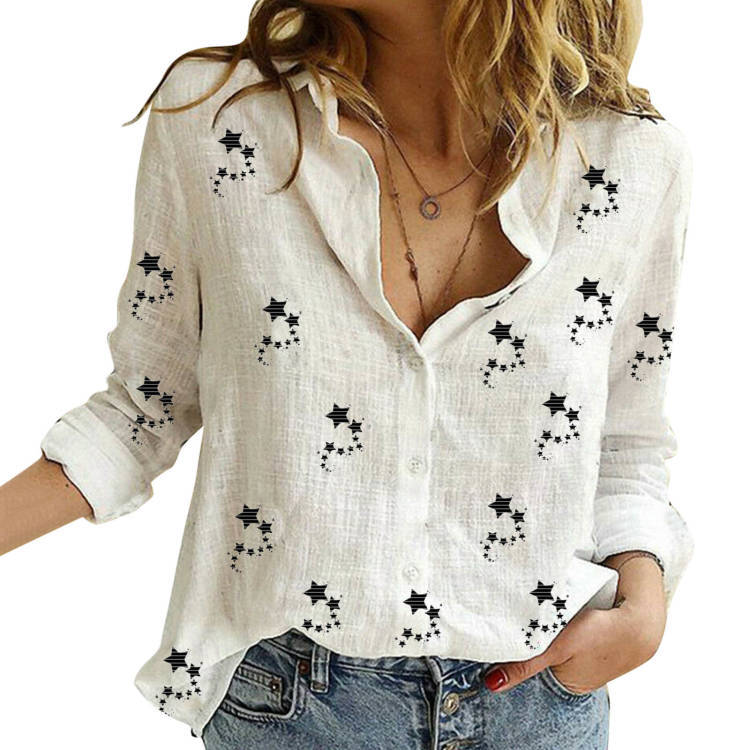 Leisure White Yellow Shirts Button Lapel Cardigan Top Lady Loose Long Sleeve Oversized Shirt Womens Blouses Autumn Blusas Mujer