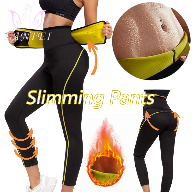 LANFEI Women Sauna Weight Loss Slimming Neoprene Pants Hot Thermo Waist Trainer control belt Sweat Leggings Body Shaper Panties