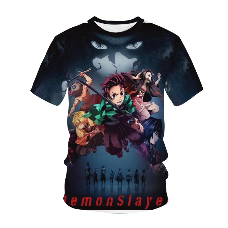 Summer Fashion Anime Demon Slayer Kochou Shinobu 3D T Shirt Kids Casual T-shirt Boy Girl Unisex Clothes Oversized Tshirt Tops