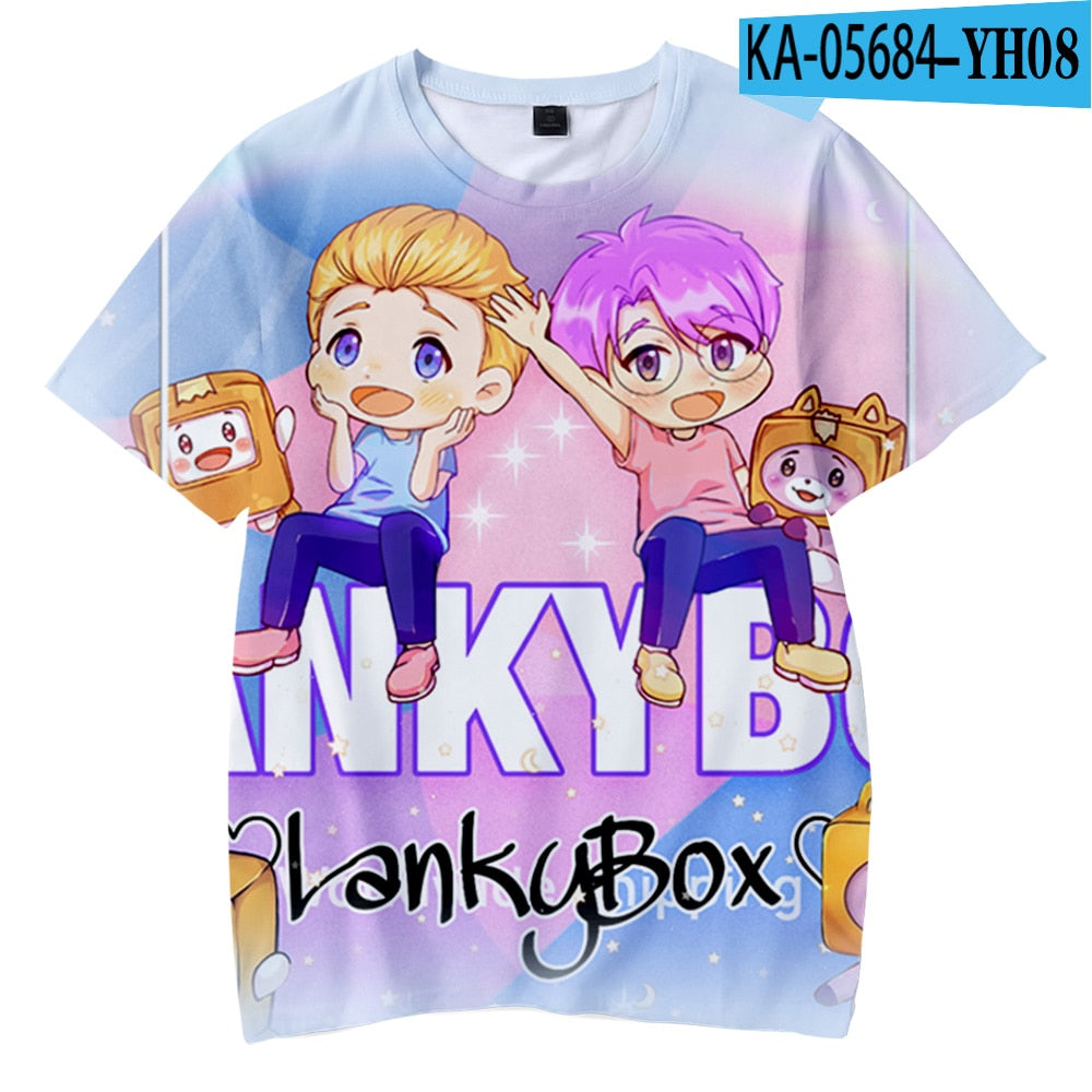 Lankybox 3D Prints Children T-shirts Fashion Summer Boys Girls Short Sleeve Tshirt Hot Sale Kids Casual Streetwear Clothes