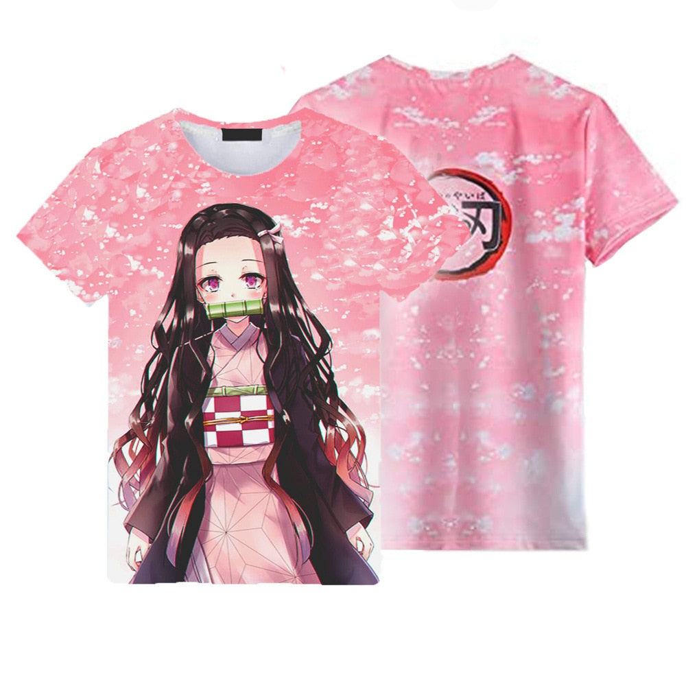 Summer Fashion Anime Demon Slayer Kochou Shinobu 3D T Shirt Kids Casual T-shirt Boy Girl Unisex Clothes Oversized Tshirt Tops