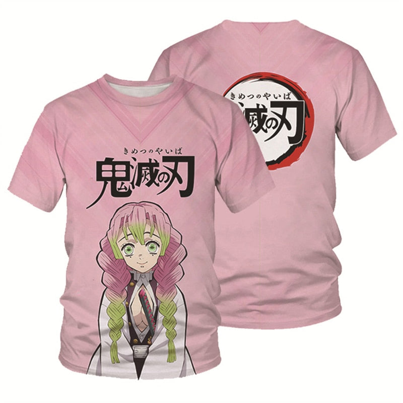 Summer Fashion Anime Demon Slayer Kochou Shinobu 3D T Shirt Kids Casual T-shirt Boy Girl Unisex Clothes Oversized Tshirt Tops