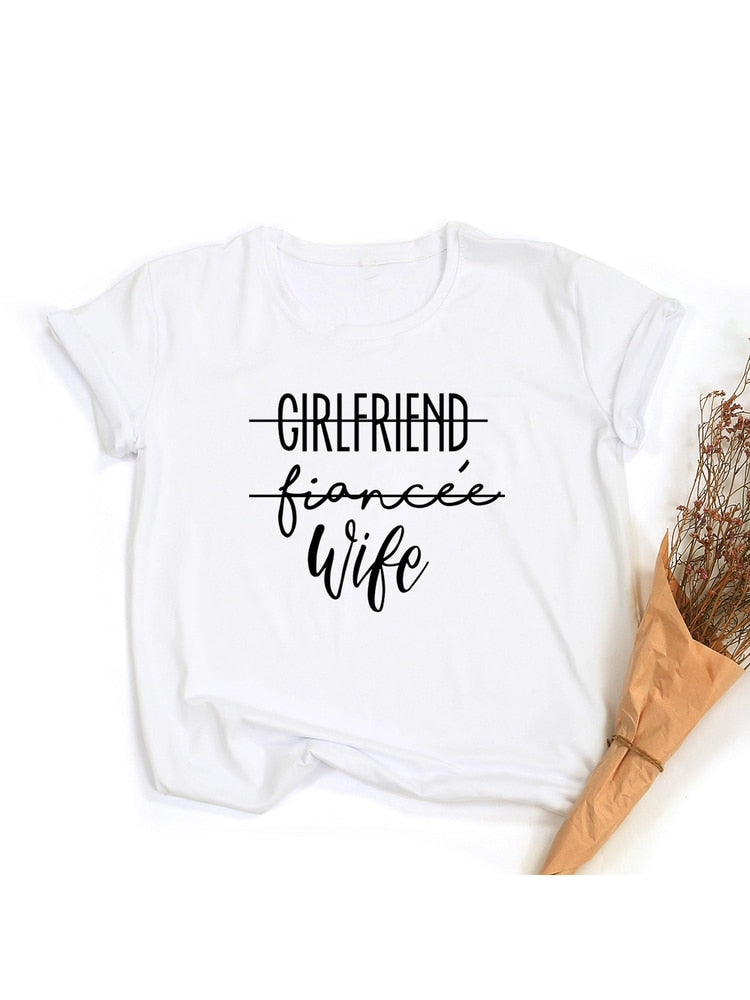 Girlfriend Fiance Wife T-Shirt Future Mrs Tumblr Tee Engagement Gift Fiance Shirt Bachelorette Party Tops Trendy Casual Tshirts