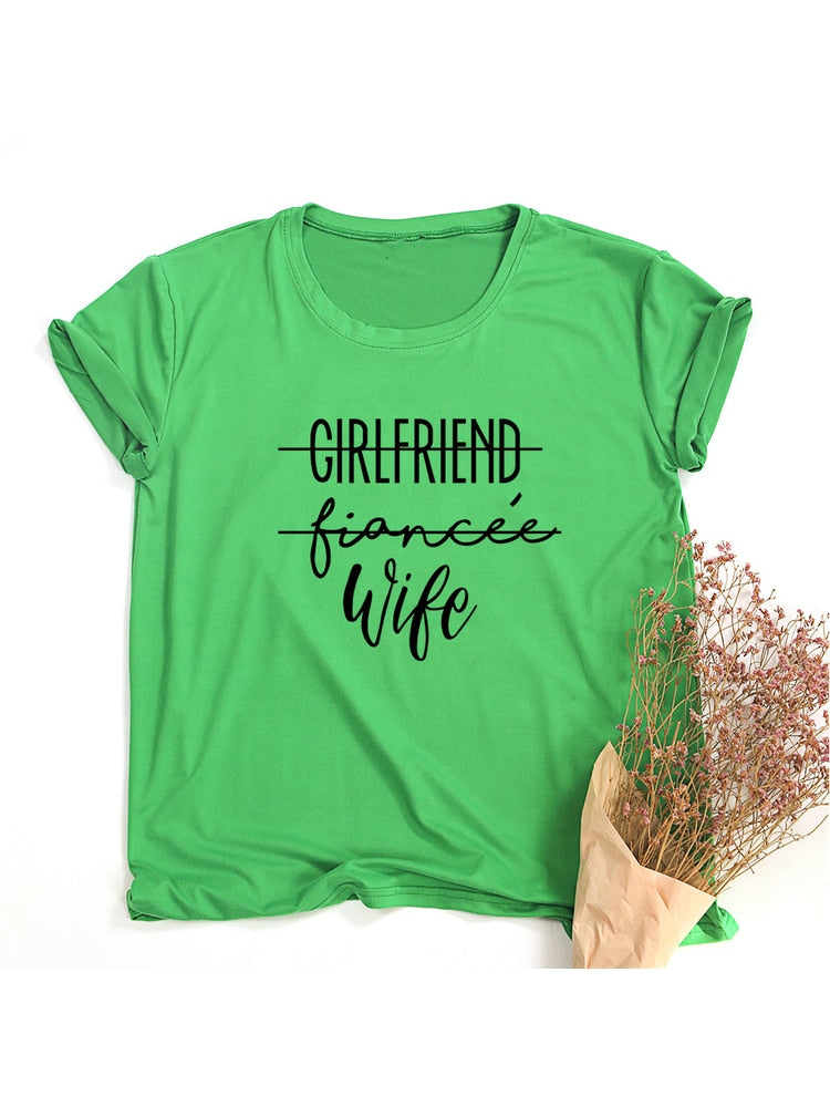 Girlfriend Fiance Wife T-Shirt Future Mrs Tumblr Tee Engagement Gift Fiance Shirt Bachelorette Party Tops Trendy Casual Tshirts