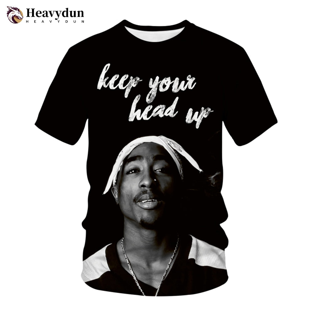 2Pac T-shirt Rapper Star Tupac 3D Print Streetwear Men Women Casual O-Neck T Shirt Rap Singer Hip Hop Music Tshirt Tops Clothing