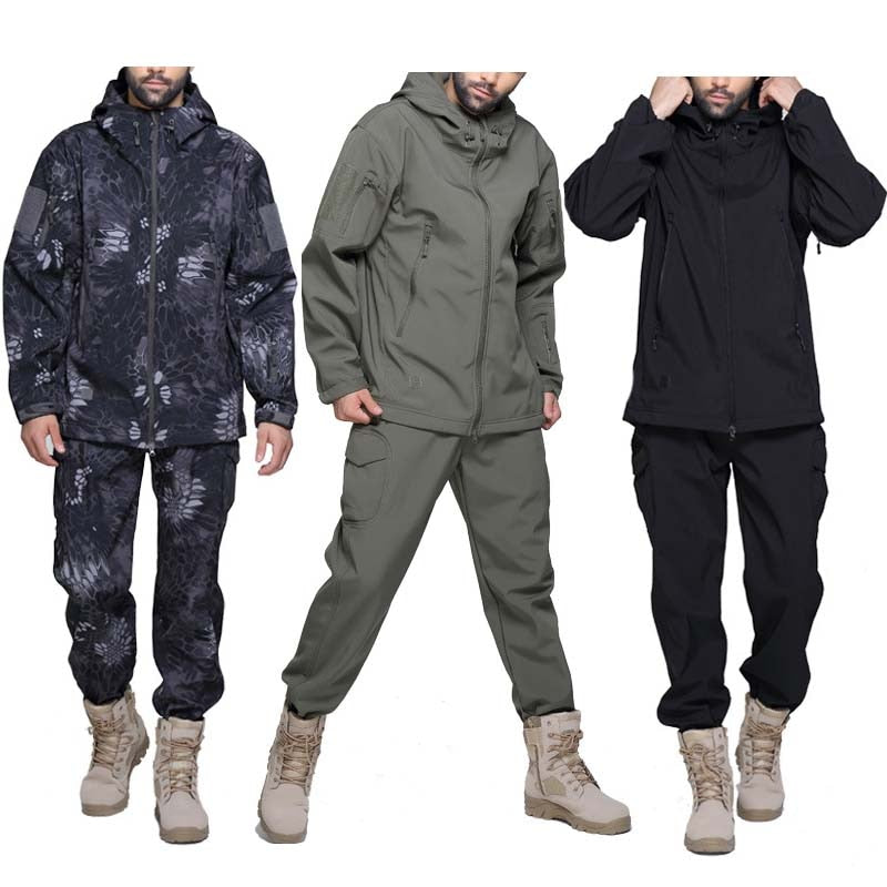 Hiking Army Jackets Men Military Jackets Airsoft Camping Tactical Jacket Pants Soft Shell Waterproof Hunting Suit Windbreaker