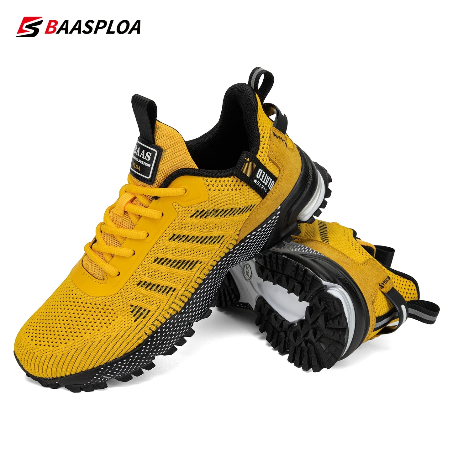 Baasploa Professional Running Shoes For Men Lightweight Men&#39;s Designer Mesh Sneakers Lace-Up Male Outdoor Sports Tennis Shoe