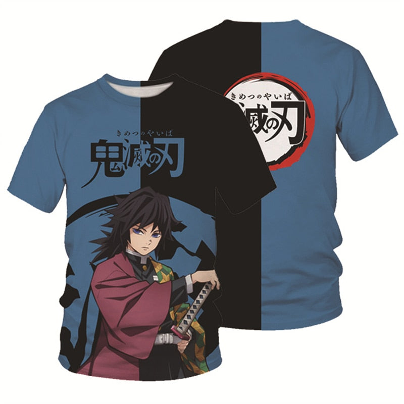 Summer Fashion Anime Demon Slayer Kochou Shinobu 3D T Shirt Kids Casual T-shirt Boy Girl Unisex Clothes Oversized Tshirt Tops