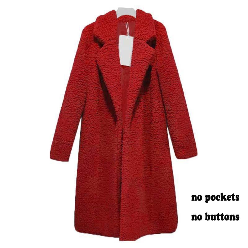 2022 Autumn Long Winter Coat Woman Faux Fur Coat Women Warm Ladies Fur Teddy Jacket Female Plush Teddy Coat  Outwear