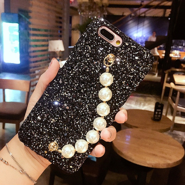 Phone Case for iPhone 11 12 13 Pro X XS MAX XR Bling Luxury Rhinestone Chain Girls Cover Back Tassel Case for iPhone 6 7 8 Plus