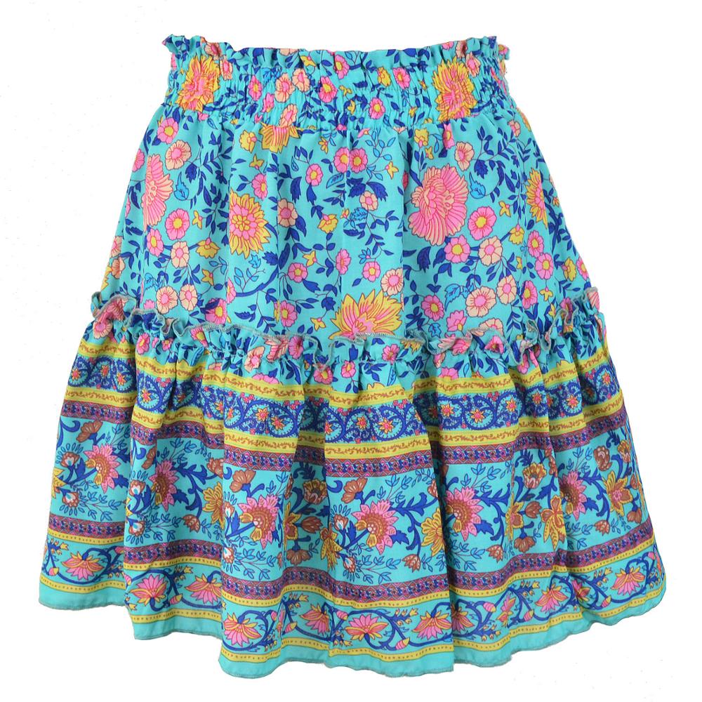 Summer style Casual women beach boho mini skirt 2022 womens Floral Printed Bohemian fashion flower print  Skirt women skirts