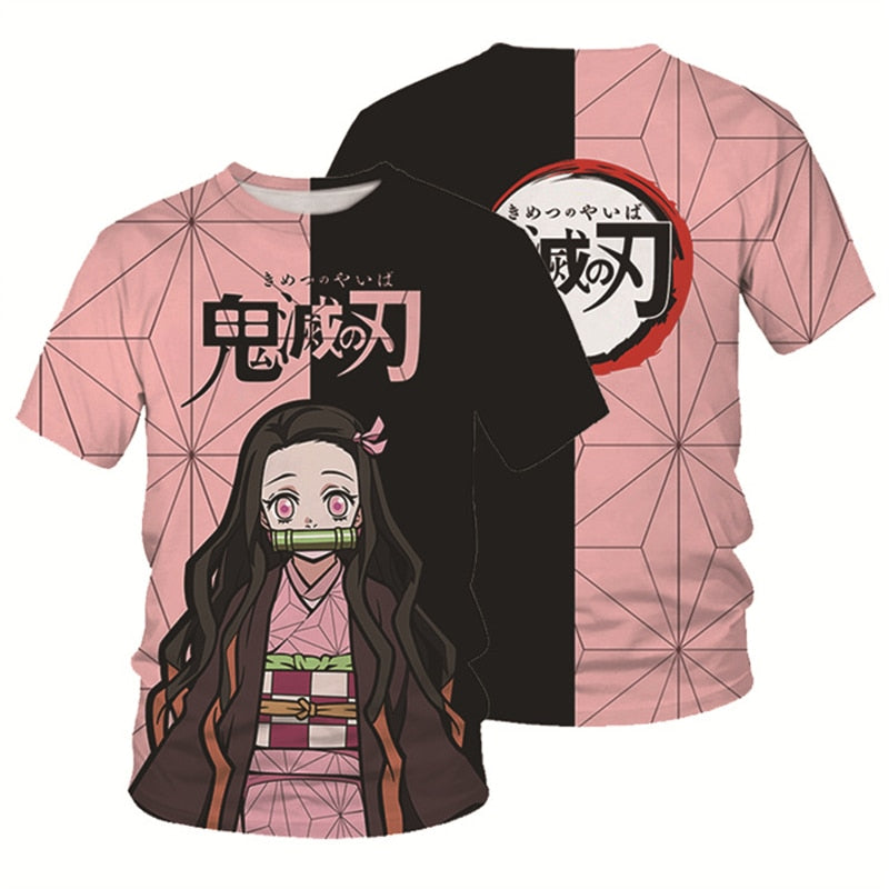 Summer Fashion Anime Demon Slayer Kochou Shinobu 3D T Shirt Kids Casual T-shirt Boy Girl Unisex Clothes Oversized Tshirt Tops