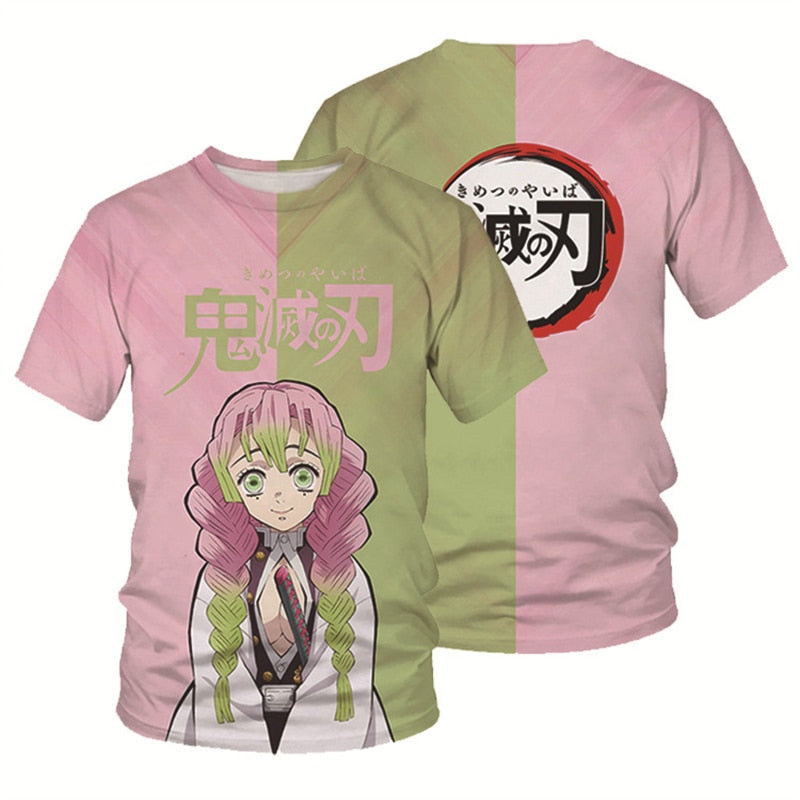 Summer Fashion Anime Demon Slayer Kochou Shinobu 3D T Shirt Kids Casual T-shirt Boy Girl Unisex Clothes Oversized Tshirt Tops