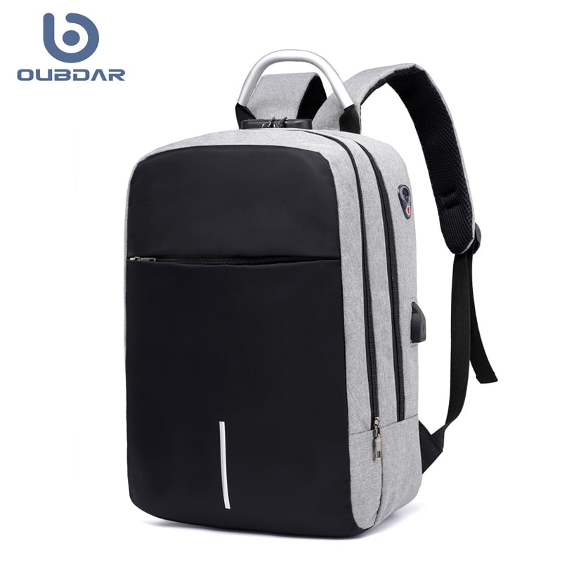 OUBDAR Men Multifunction Anti Theft Backpack 15.6" Inch Laptop Usb Charging Backpacks Waterproof Schoolbag Business Travel Bags