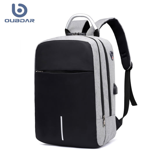 OUBDAR Men Multifunction Anti Theft Backpack 15.6" Inch Laptop Usb Charging Backpacks Waterproof Schoolbag Business Travel Bags