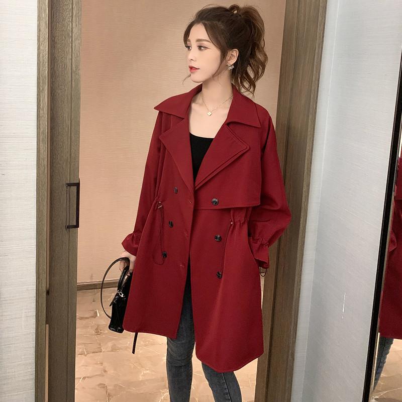 FTLZZ Women Windbreaker Spring Autumn Classic Trench Coat Casual Thin Female Overcoat Long Coat Female Slim Outwear Coats