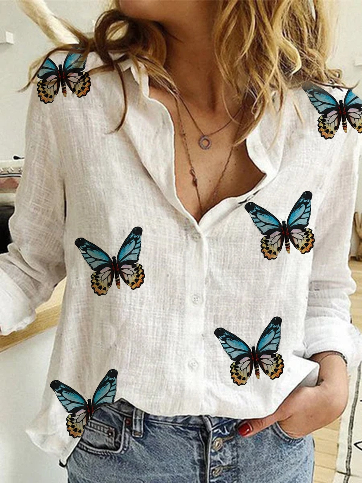 Leisure White Yellow Shirts Button Lapel Cardigan Top Lady Loose Long Sleeve Oversized Shirt Womens Blouses Autumn Blusas Mujer