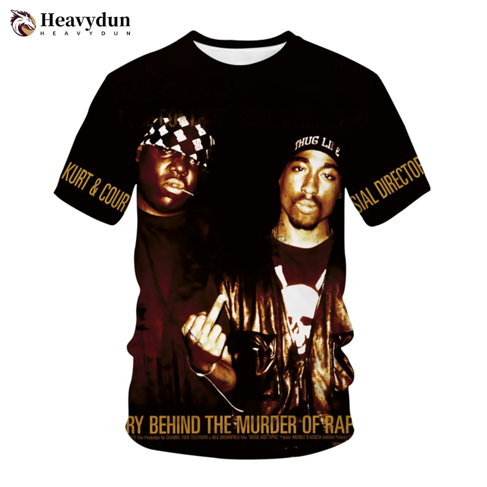 2Pac T-shirt Rapper Star Tupac 3D Print Streetwear Men Women Casual O-Neck T Shirt Rap Singer Hip Hop Music Tshirt Tops Clothing