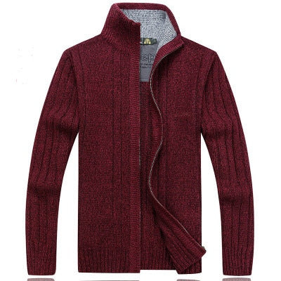 Men&#39;s Winter Sweater Casual Knitted Cardigan Jackets Thick Warm Clothing Cashmere Sweater Coats Outerwear Male Knit Sweater