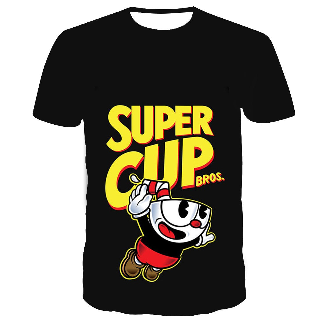 3D Cuphead Mugman Game Kids T-Shirt Print Girls Boys Children Tops Kids Clothes Baby Tshirts Teen Clothing T-shirt