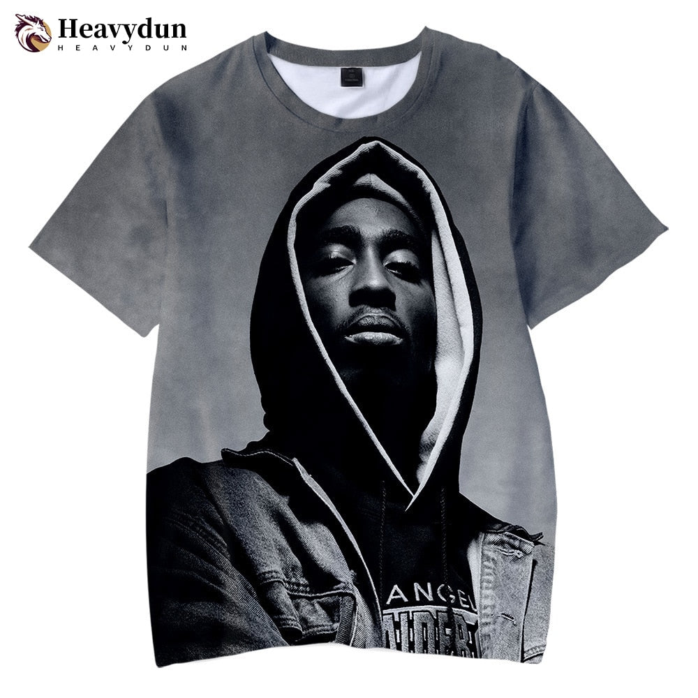 2Pac T-shirt Rapper Star Tupac 3D Print Streetwear Men Women Casual O-Neck T Shirt Rap Singer Hip Hop Music Tshirt Tops Clothing