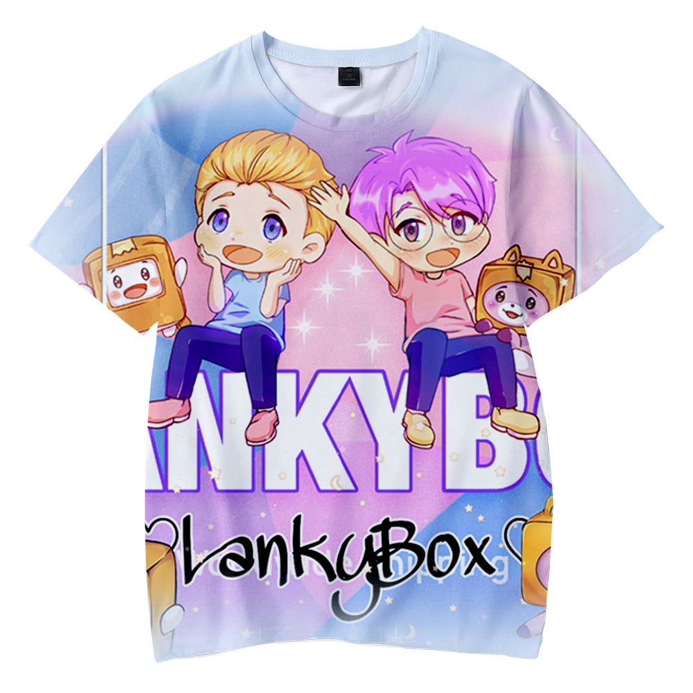 Lankybox 3D Prints Children T-shirts Fashion Summer Boys Girls Short Sleeve Tshirt Hot Sale Kids Casual Streetwear Clothes