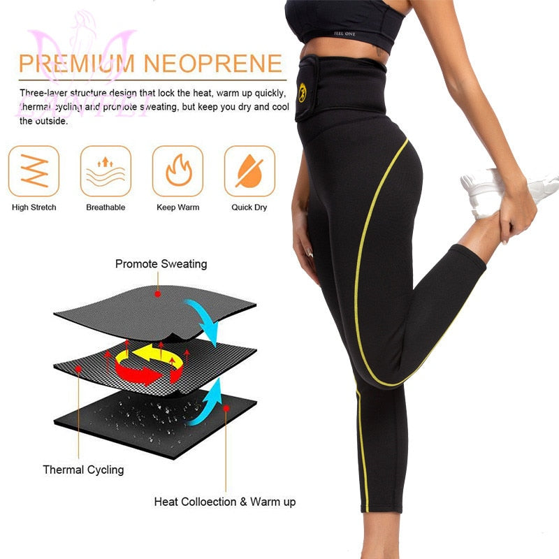 LANFEI Women Sauna Weight Loss Slimming Neoprene Pants Hot Thermo Waist Trainer control belt Sweat Leggings Body Shaper Panties