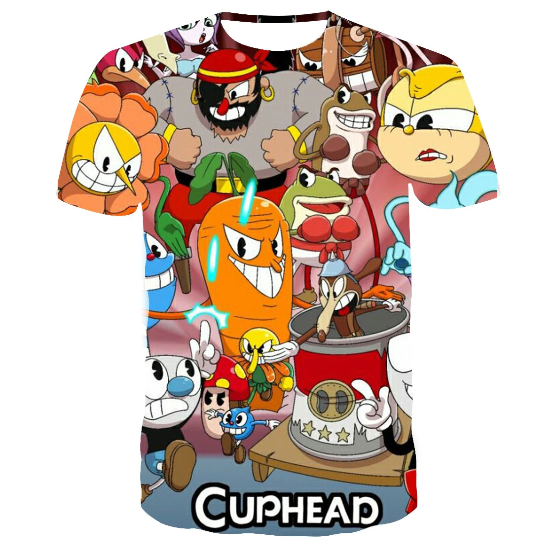 3D Cuphead Mugman Game Kids T-Shirt Print Girls Boys Children Tops Kids Clothes Baby Tshirts Teen Clothing T-shirt