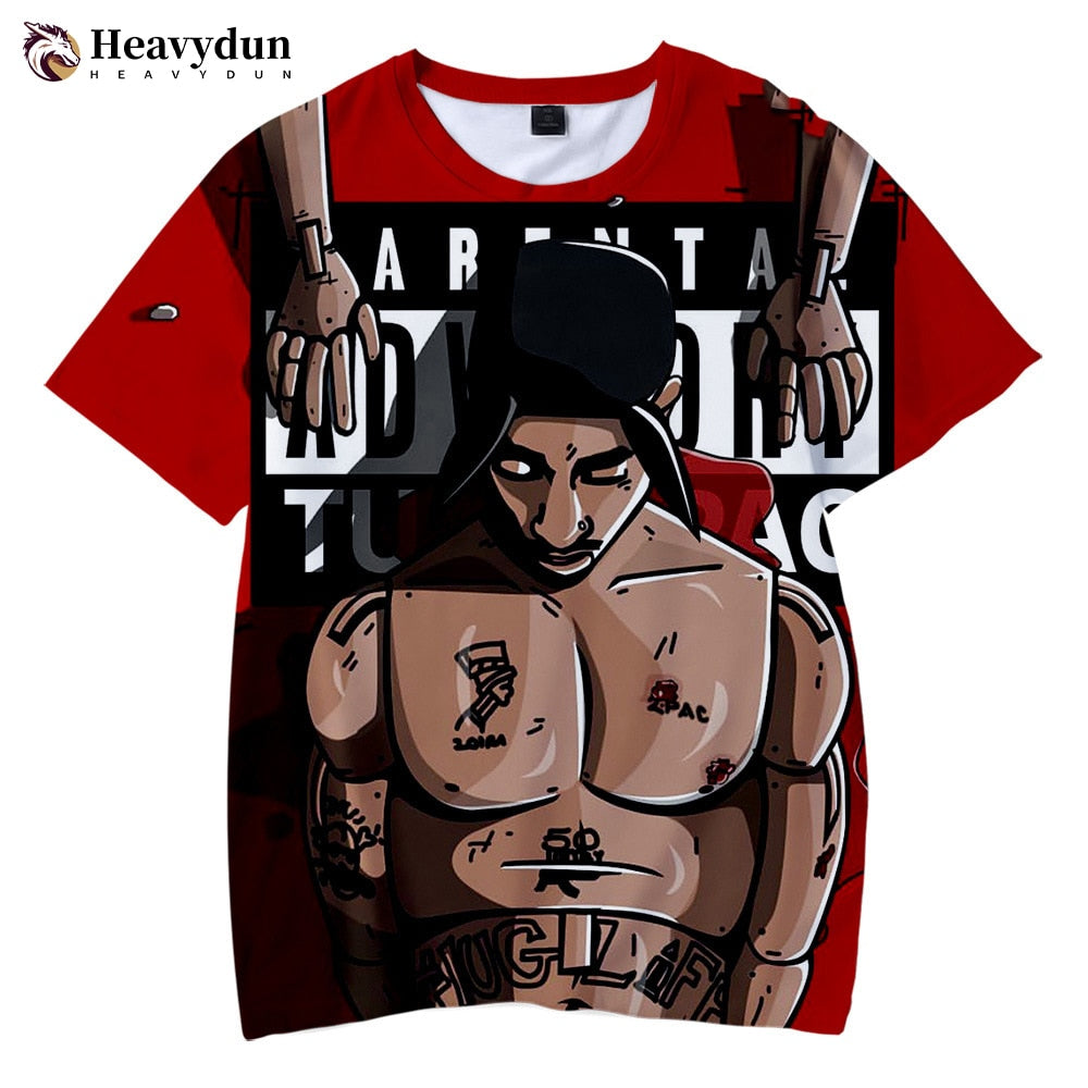 2Pac T-shirt Rapper Star Tupac 3D Print Streetwear Men Women Casual O-Neck T Shirt Rap Singer Hip Hop Music Tshirt Tops Clothing